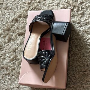 Kate Spade Black Quilted Mules